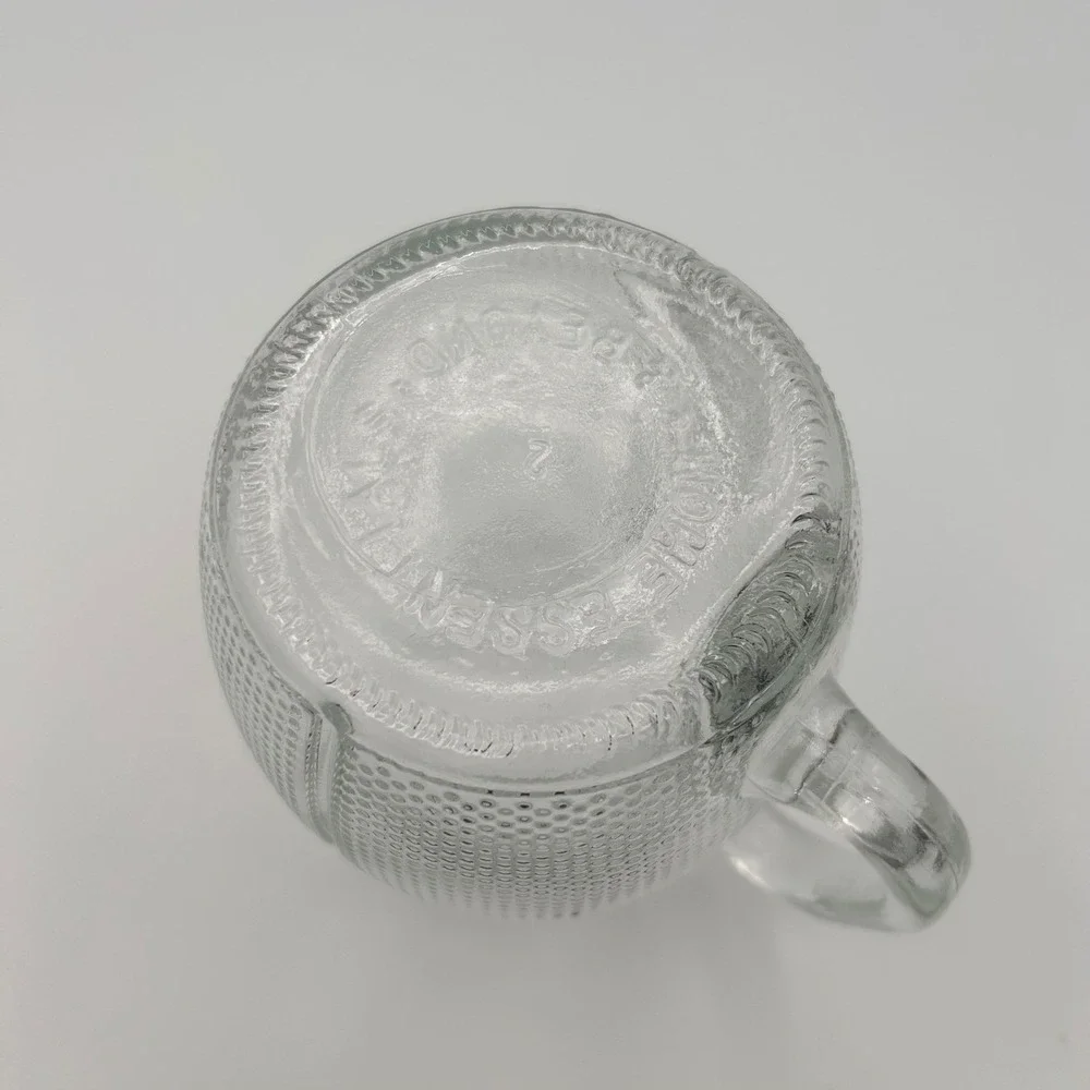 Home Essentials XL Football Beer Mug Clear Textured Glass‎ Stein